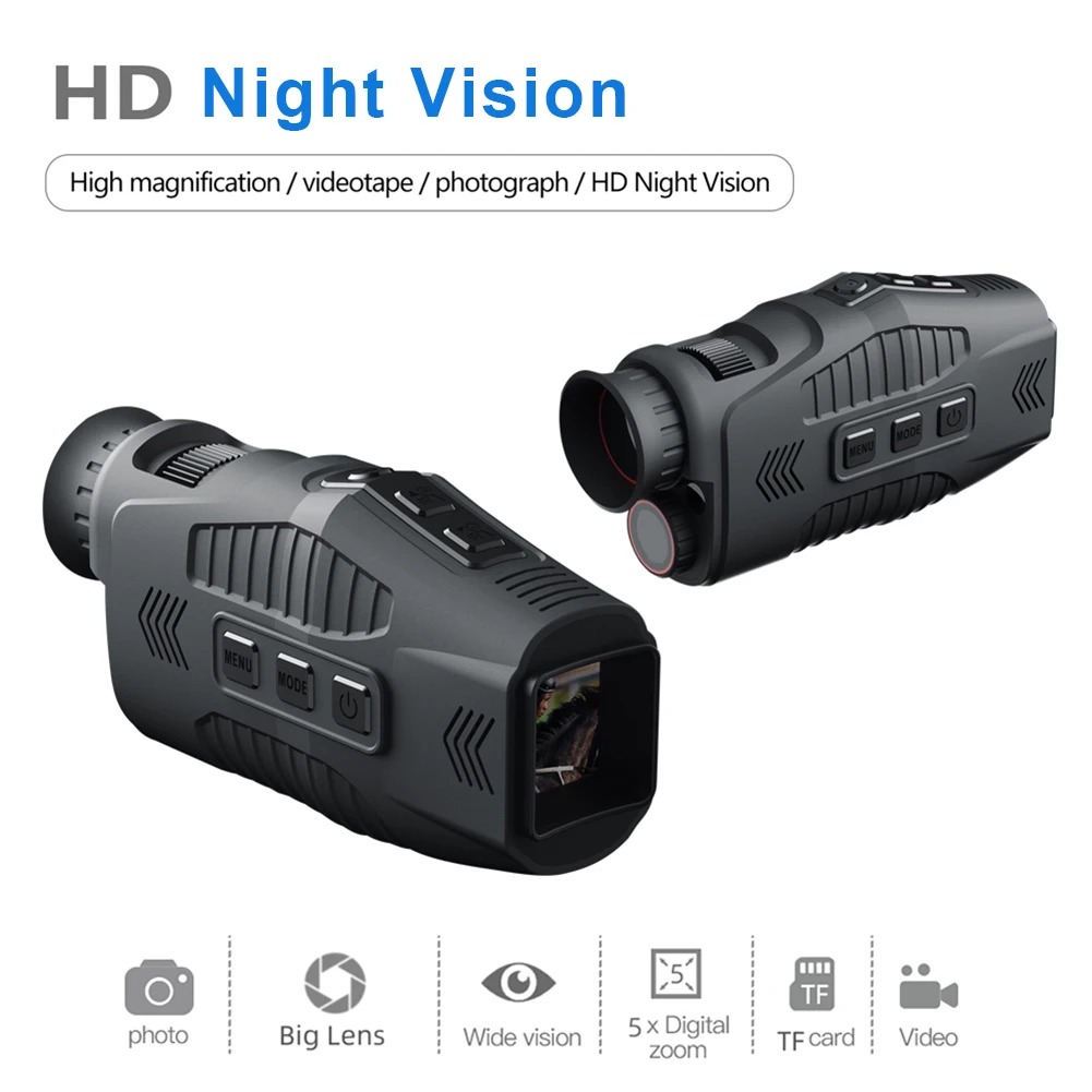 Монокуляр R11 HD 300 м дальнего действия, инфракрасное устройство ночного видения, телескоп дневного и ночного видения с 5-кратным цифровым зумом, ночное видение для охоты
Монокуляр R11 HD 300 м дальнего действия, инфракрасное устройство ночного видения, телескоп дневного и ночного видения с 5-кратным цифровым зумом, ночное видение для охоты