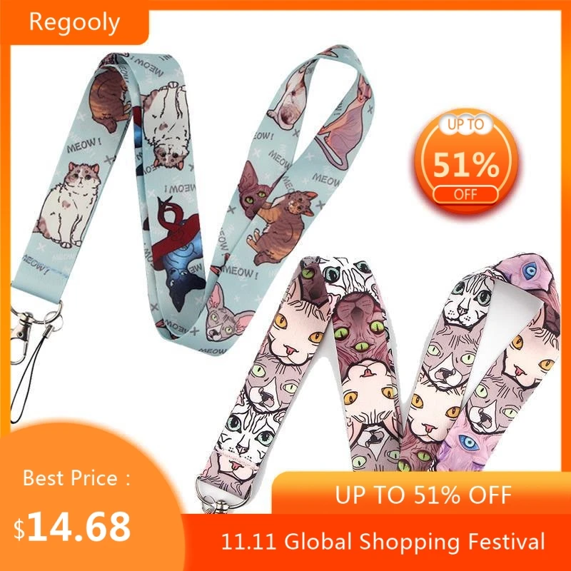 30pcs Sphynx cat Lanyards Cool Neck Strap webbings ribbons Phone Keys ID Card Holder Lanyard For Keys DIY Hang Ropes
30pcs Sphynx cat Lanyards Cool Neck Strap webbings ribbons Phone Keys ID Card Holder Lanyard For Keys DIY Hang Ropes