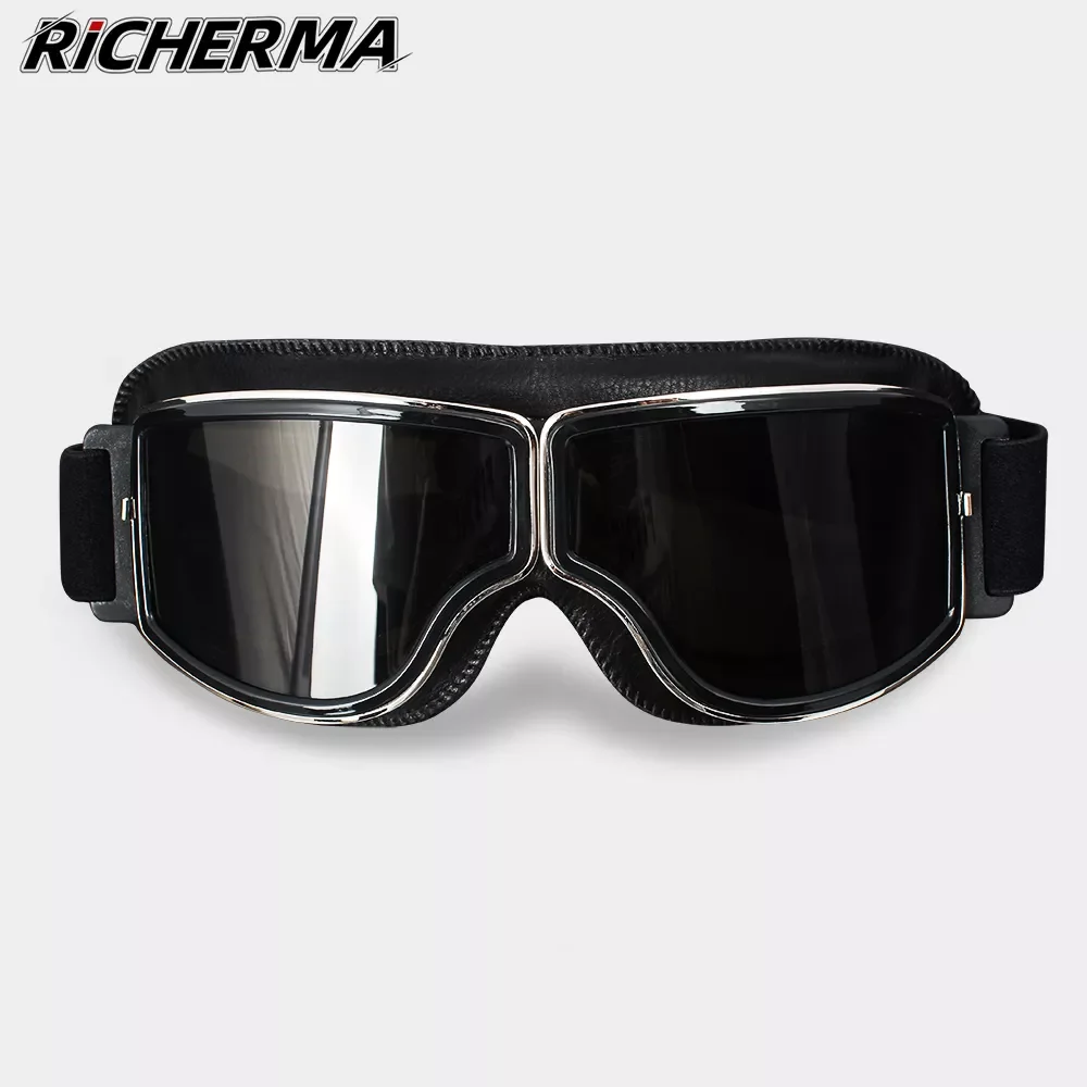 

Ветрозащитные мотоциклетные очки, защитные кожаные очки в стиле стимпанк, защитные антибликовые очки для шлема, очки для мотокросса