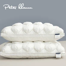 Peter Khanun Luxury Goose Down Feather Pillows Pinch Pleat Design Neck Protection King Queen Bed Pillow 100% Cotton 063,1 Pcs