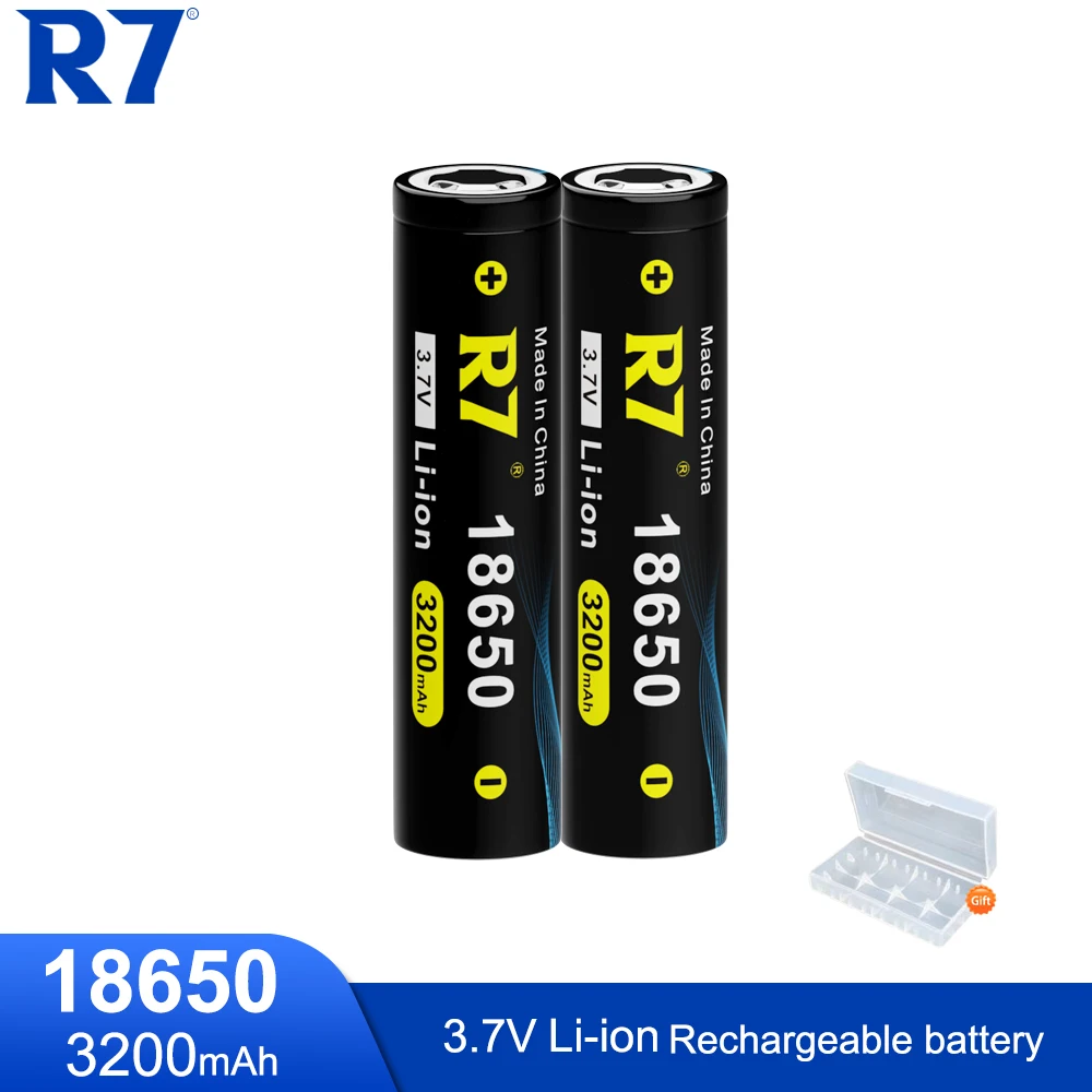 R7 3.7V 18650 rechargeable battery 3200mAh 18650 Lithium Rechargeable Batteries For Flashlight LED Light
R7 3.7V 18650 rechargeable battery 3200mAh 18650 Lithium Rechargeable Batteries For Flashlight LED Light