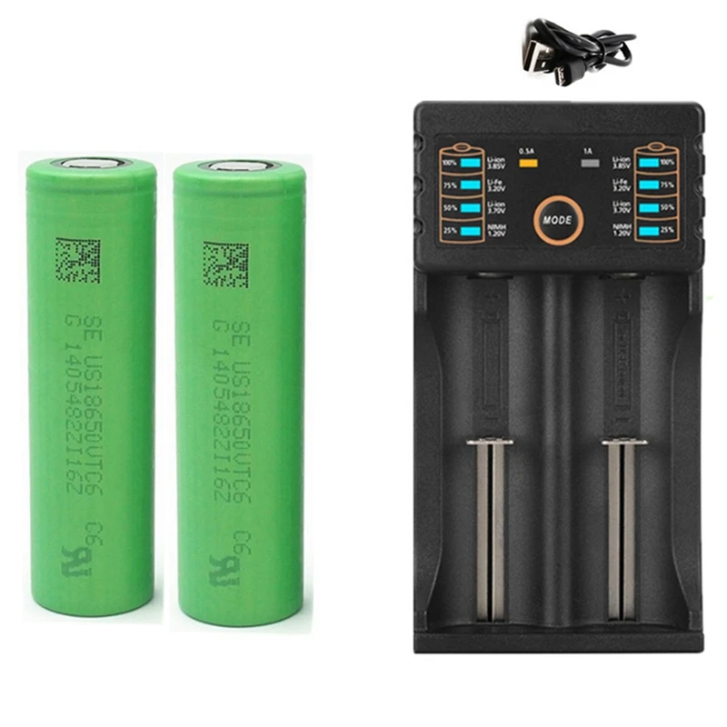 18650 Lithium Battery Charger Flashlight 18650 Rechargeable-Battery VTC6 3000MAh Battery+ USB Charger
18650 Lithium Battery Charger Flashlight 18650 Rechargeable-Battery VTC6 3000MAh Battery+ USB Charger