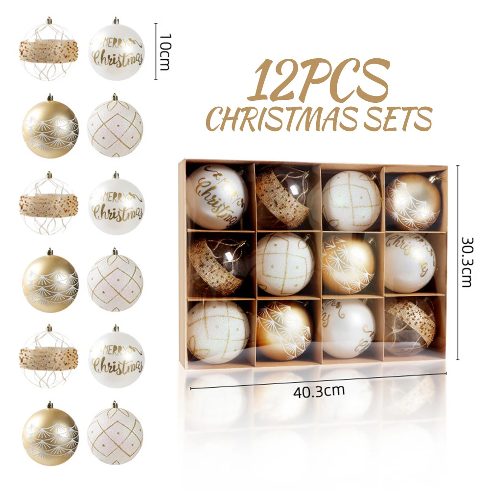 12pcs Christmas Ball Ornaments Xmas Tree Decorations Plastic Shatterproof Snowflake With Hanging Loop For Christmas Party
12pcs Christmas Ball Ornaments Xmas Tree Decorations Plastic Shatterproof Snowflake With Hanging Loop For Christmas Party
