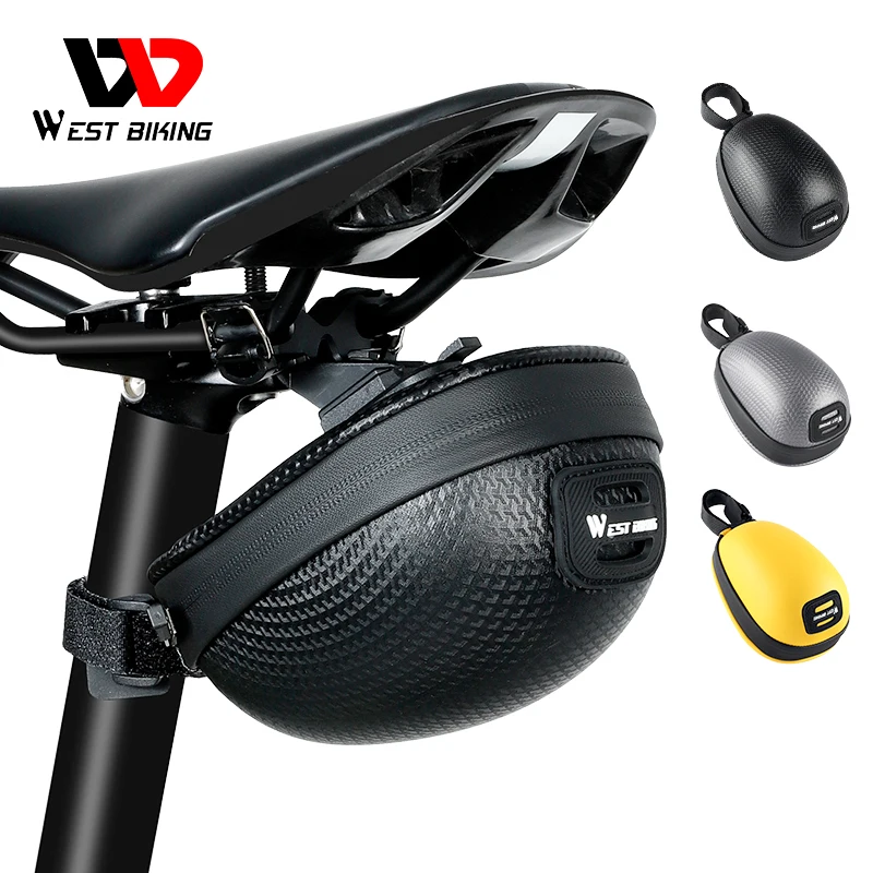 WEST BIKING Mini Portable Bike Saddle Bag Waterproof Hard Shell MTB Road Bicycle Under Seat Bag Cycling Seatpost Panniers 
WEST BIKING Mini Portable Bike Saddle Bag Waterproof Hard Shell MTB Road Bicycle Under Seat Bag Cycling Seatpost Panniers
