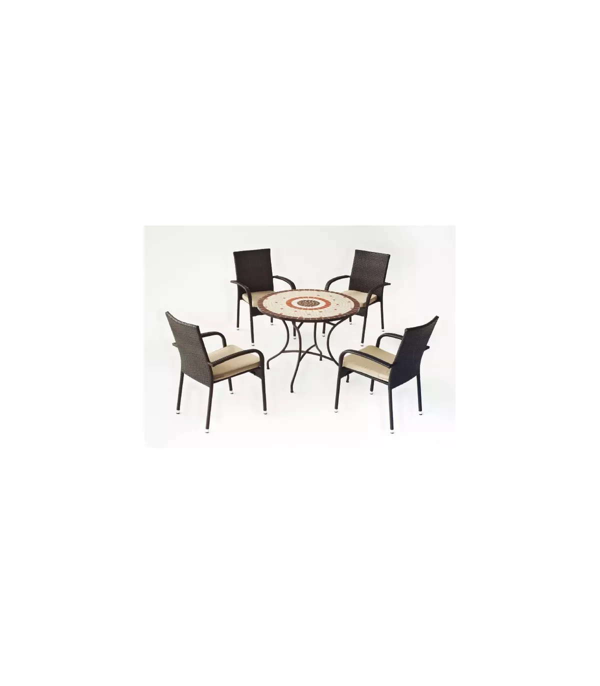 Sets tables and armchairs set of table + 4 armchairs + 4 cushions terrace garden mosaic Malaya/Bergamo-90/4 + 4C.
Sets tables and armchairs set of table + 4 armchairs + 4 cushions terrace garden mosaic Malaya/Bergamo-90/4 + 4C.