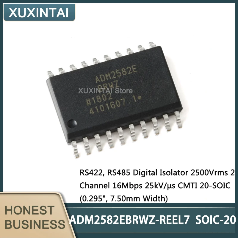 10Pcs/Lot New ADM2582EBRWZ-REEL7 ADM2582EBRWZ RS422, RS485 Digital Isolator 2500Vrms 3 Channel 16Mbps 25kV/µs CMTI 20-SOIC
10Pcs/Lot New ADM2582EBRWZ-REEL7 ADM2582EBRWZ RS422, RS485 Digital Isolator 2500Vrms 3 Channel 16Mbps 25kV/µs CMTI 20-SOIC