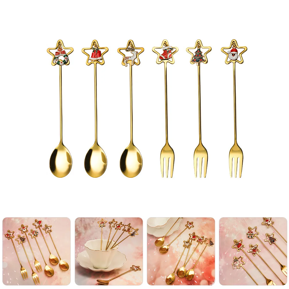 Metal Spoons Christmas Silverware Tableware Dinnerware Multipurpose Dessert Stainless Steel Fork Flatware
Metal Spoons Christmas Silverware Tableware Dinnerware Multipurpose Dessert Stainless Steel Fork Flatware