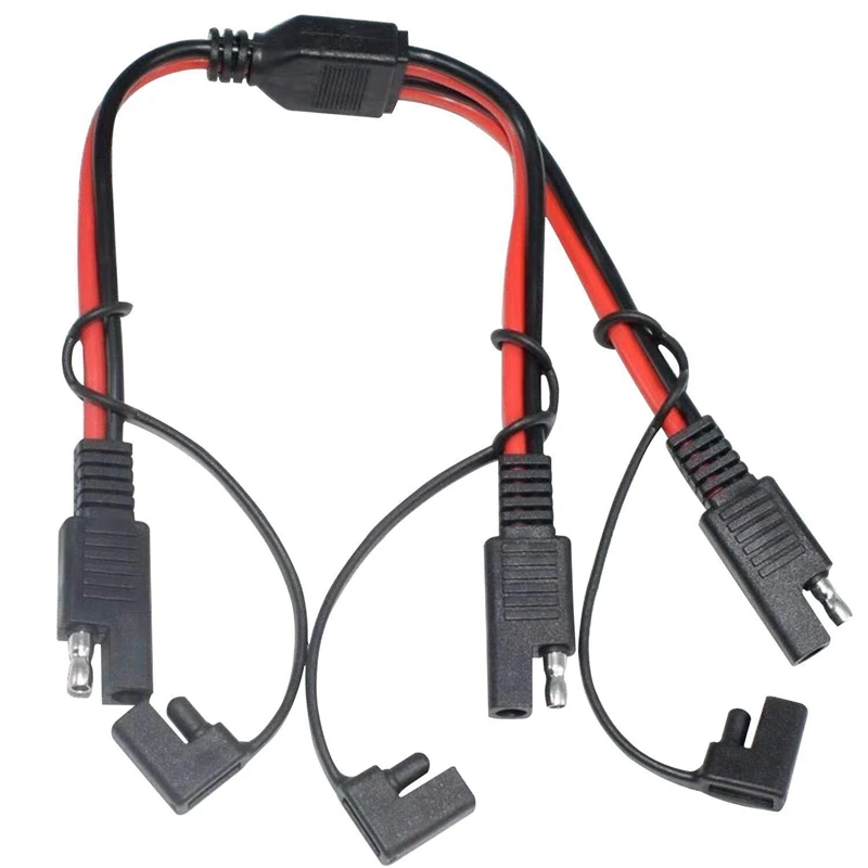 

SAE Splitter Adapter 14AWG SAE DC Power Automotive Connector Cable Y Splitter 1 To 2 SAE Extension Cable With Cover