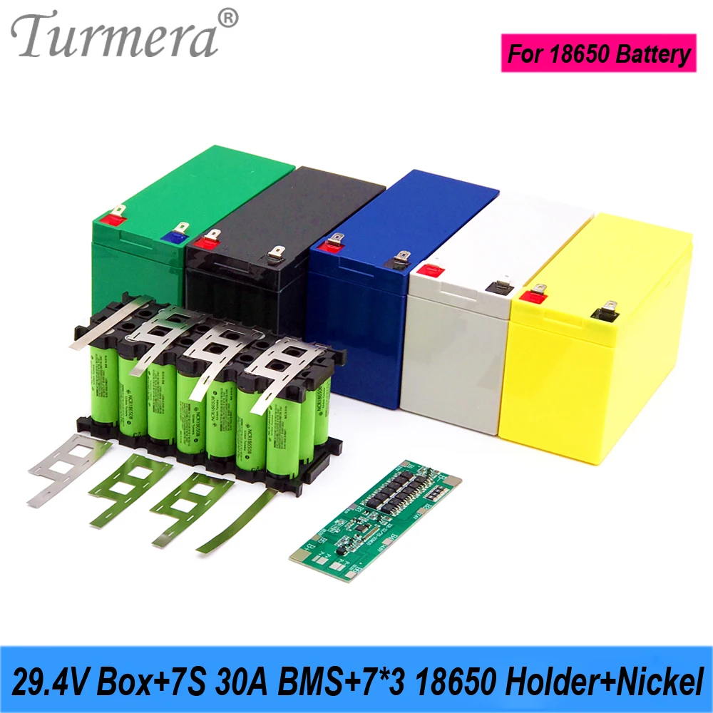 Turmera 24V 29.4V Battery Storage Box 7S3P 18650 Holder 30A Balance BMS Welding Nickel Use in Electric Bike or Replace Lead-Acid
Turmera 24V 29.4V Battery Storage Box 7S3P 18650 Holder 30A Balance BMS Welding Nickel Use in Electric Bike or Replace Lead-Acid