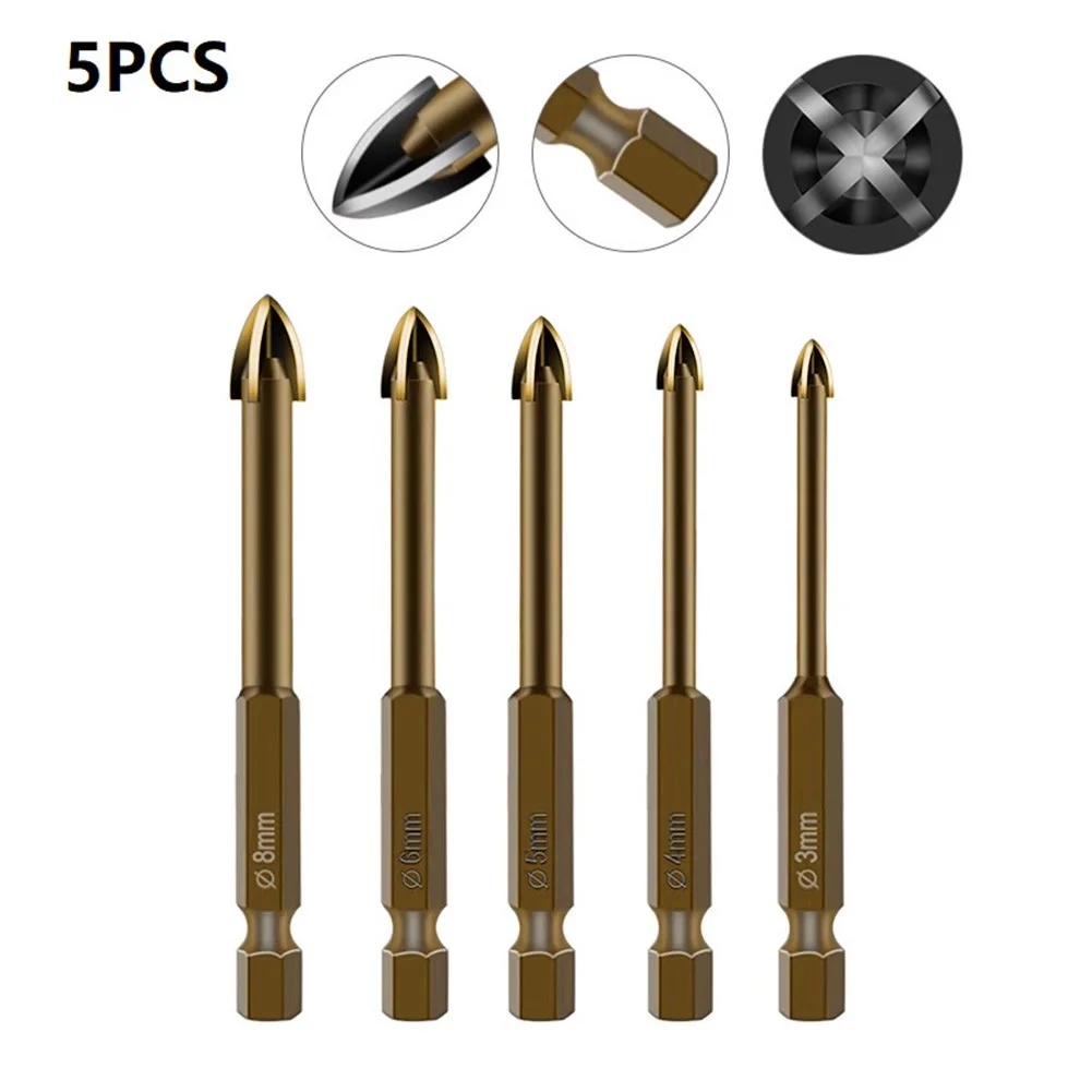 5Pcs Efficient Universal Drilling Tool Drill Bit YG8 Alloy Cross Core Drill Bit For Glass Ceramic Tiles Marble Hole Opening
5Pcs Efficient Universal Drilling Tool Drill Bit YG8 Alloy Cross Core Drill Bit For Glass Ceramic Tiles Marble Hole Opening