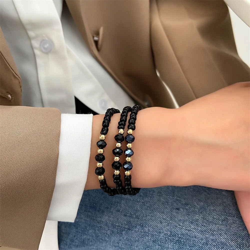 Handmade Braided Beaded Bracelets Bohemian Beach Multi-layered Black Anklet Simple Couple Bangle Fashion Jewelry for Women Men
Handmade Braided Beaded Bracelets Bohemian Beach Multi-layered Black Anklet Simple Couple Bangle Fashion Jewelry for Women Men