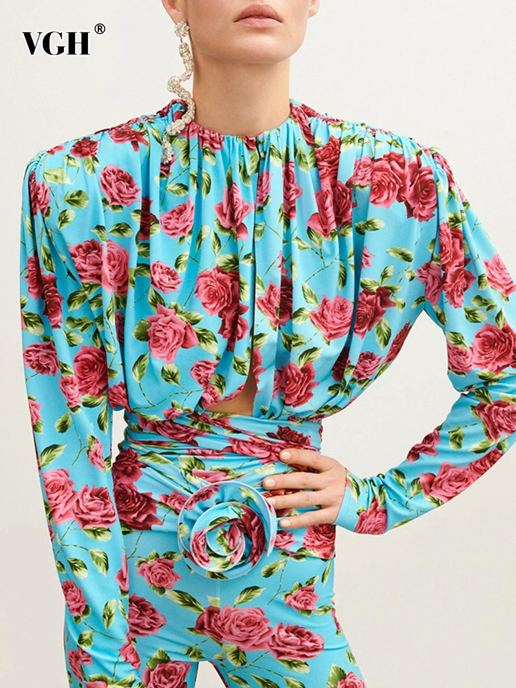 VGH Floral Printting Casual Shirts For Women Round Neck Long Sleeve Hollow Out Gathered Waist Chic Blouses Female Fashion New
VGH Floral Printting Casual Shirts For Women Round Neck Long Sleeve Hollow Out Gathered Waist Chic Blouses Female Fashion New