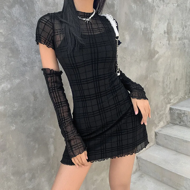 2022 New Spring Fashion Vintage Plaid Patchwork Punk Dress Women Casual Streetwear Slim Gothic Black Mini Dress Club Y2k Bodycon
2022 New Spring Fashion Vintage Plaid Patchwork Punk Dress Women Casual Streetwear Slim Gothic Black Mini Dress Club Y2k Bodycon