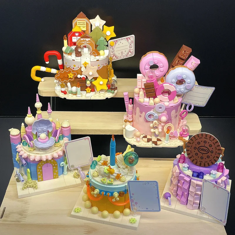 

Creative Afternoon Tea Cake Building Block Dessert Food Bricks,Handmade Decorative Puzzle Toys,DIY Girl Children's Birthday Gift