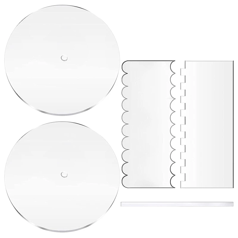 JHD-Round Acrylic Cake Disc Set,2Acrylic Transparent Cake Discs With Center Hole,Cake Scrapers Decorating Comb Saw Tooth Set
JHD-Round Acrylic Cake Disc Set,2Acrylic Transparent Cake Discs With Center Hole,Cake Scrapers Decorating Comb Saw Tooth Set