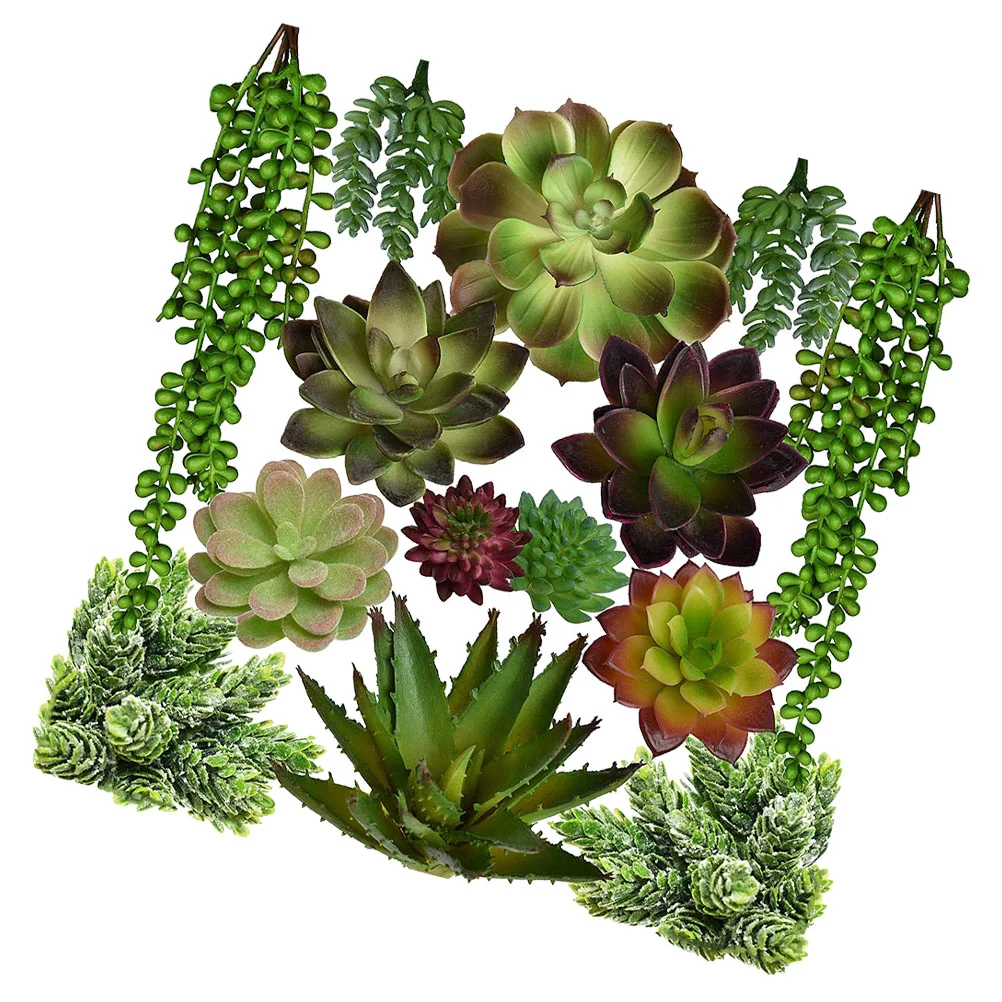 

Succulent Artificial Succulents Decorations Imitated Wall Fake Potted Practical Photo Props Greenery Faux Pots Bonsai Flocking