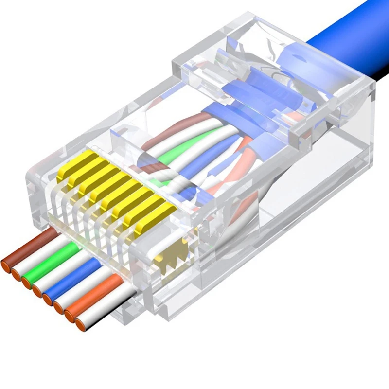 100 шт./упак. RJ45 проходной разъем CAT6 CAT5E сетевой разъем, разъемы без инструментов Cat 5/6 UTP Ethernet Кристальные вилки DXAC
100 шт./упак. RJ45 проходной разъем CAT6 CAT5E сетевой разъем, разъемы без инструментов Cat 5/6 UTP Ethernet Кристальные вилки DXAC