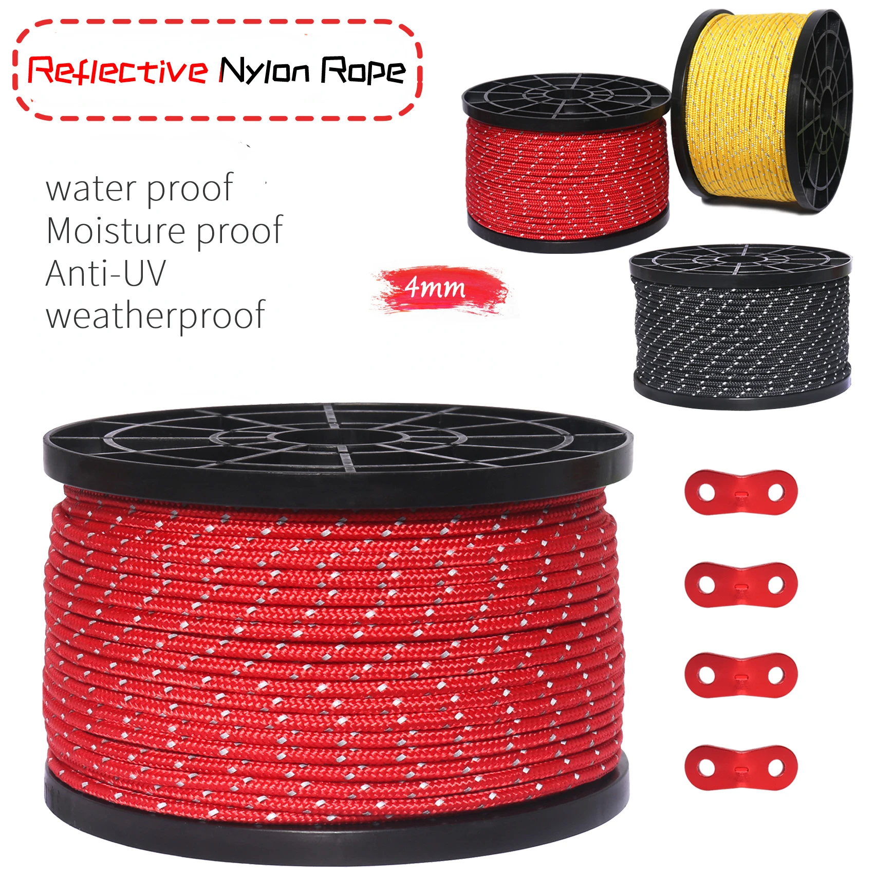 Светоотражающий Паракорд, прочная плетеная нейлоновая веревка для кемпинга, 50 м, алюминиевое быстрое натяжение, аксессуары для палатки (4 мм... 
Светоотражающий Паракорд, прочная плетеная нейлоновая веревка для кемпинга, 50 м, алюминиевое быстрое натяжение, аксессуары для палатки (4 мм...