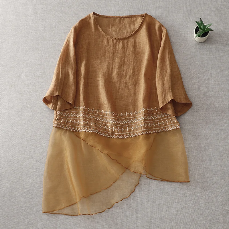 2023 Summer New Women's Shirts Cotton and Hemp Oversize Solid Loose Casual Mid Sleeve Shirt and Blouses for Women
2023 Summer New Women's Shirts Cotton and Hemp Oversize Solid Loose Casual Mid Sleeve Shirt and Blouses for Women