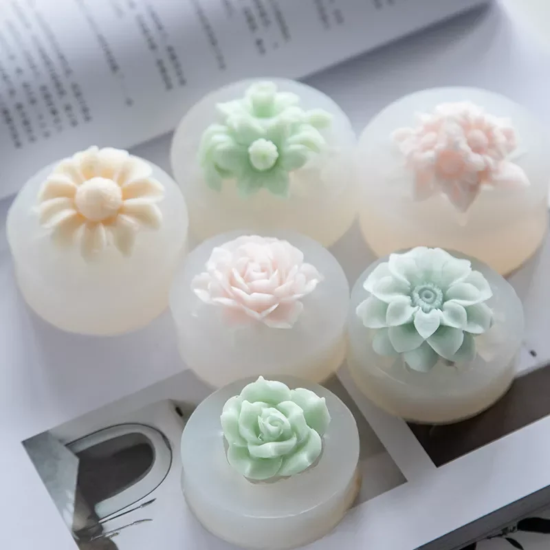 

Flower/Rose Candle Wax Silicon 3D Soap Mold Cake Decoration Manual Handmade Resin Clay Candy Chocolate Gumpaste Mould