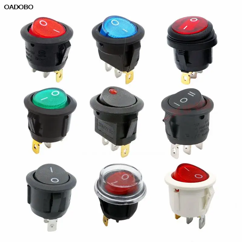 1Pcs ON/OFF Round Rocker Toggle Switch 6A/250VAC 10A 125VAC Power Switch Cap with Plastic Push Button Switch 2PIN 3PIN LED Light
1Pcs ON/OFF Round Rocker Toggle Switch 6A/250VAC 10A 125VAC Power Switch Cap with Plastic Push Button Switch 2PIN 3PIN LED Light