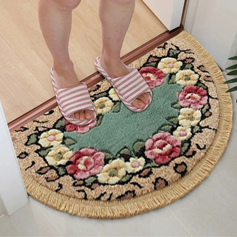 Цветочный узор, полукруглый напольный коврик, столовая, унитаз, нескользящий коврик, декоративный ковер для гостиной Pad
Цветочный узор, полукруглый напольный коврик, столовая, унитаз, нескользящий коврик, декоративный ковер для гостиной Pad