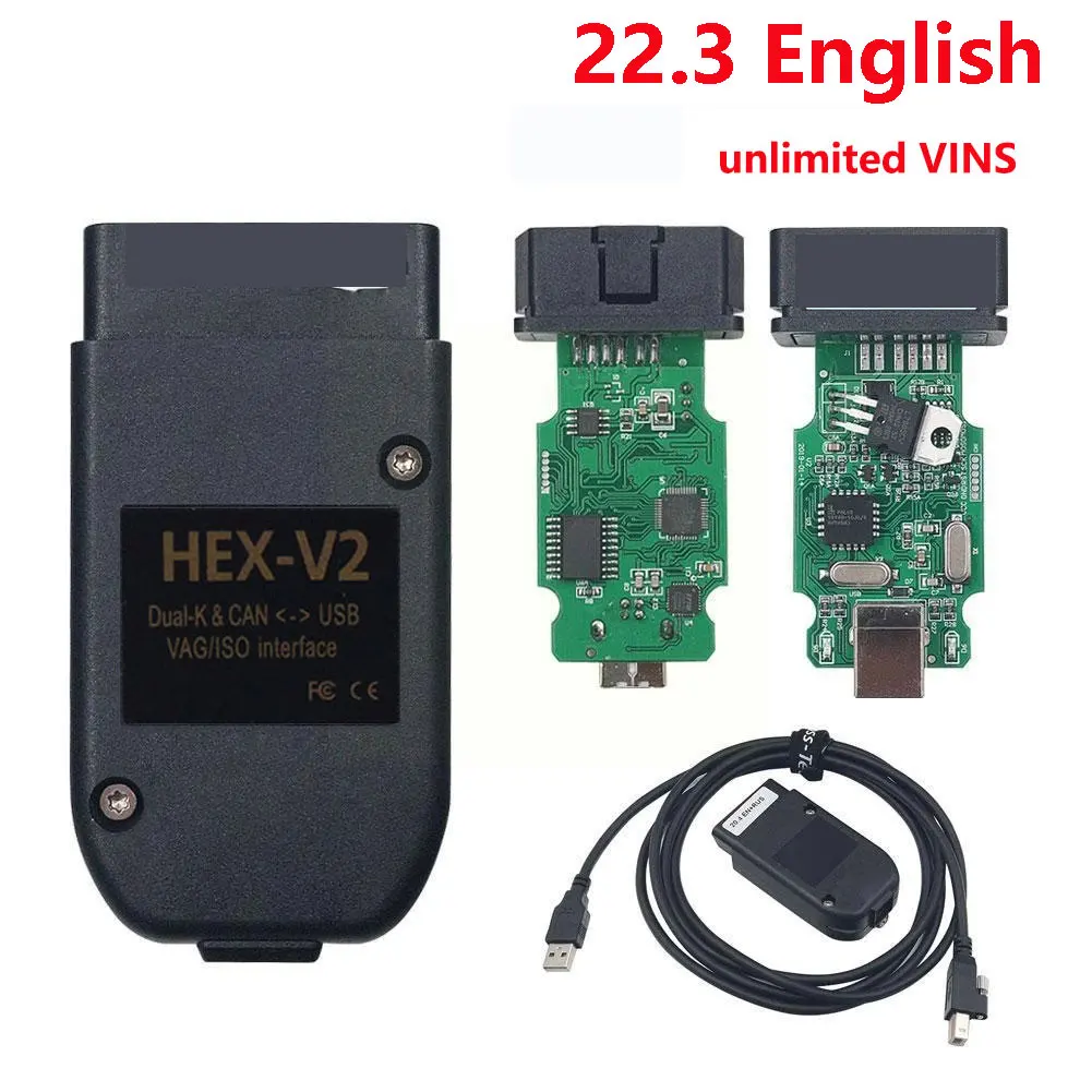 VAG COM 2022 Hex V2 USB Interface VagCom 22.3 Obd2 Scanner Diagnostic Tool FOR VW AUDI Skoda Seat English French Polish Version
VAG COM 2022 Hex V2 USB Interface VagCom 22.3 Obd2 Scanner Diagnostic Tool FOR VW AUDI Skoda Seat English French Polish Version