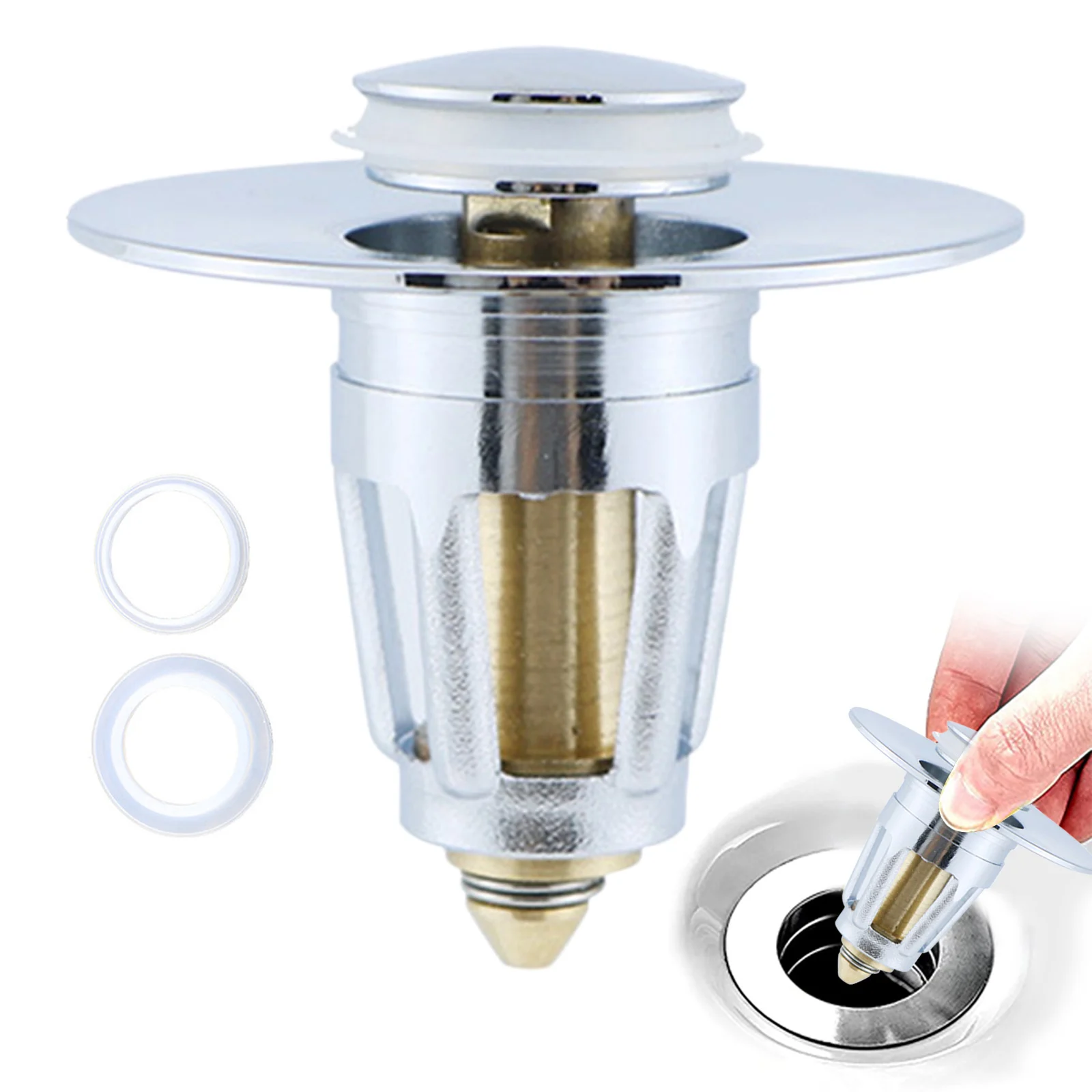 Universal Stainless Steel -Up Bounce Filter Core Basin Drain Filter Hair Catcher Shower Sink Strainer Stopper Bathroom Tool
Universal Stainless Steel -Up Bounce Filter Core Basin Drain Filter Hair Catcher Shower Sink Strainer Stopper Bathroom Tool