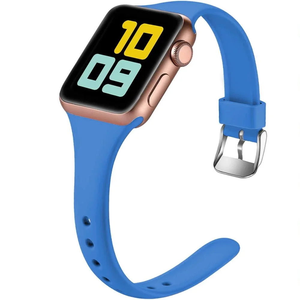 Ремешок силиконовый для Apple Watch band 40 мм 44 45 41 38 42 резиновый браслет наручных часов