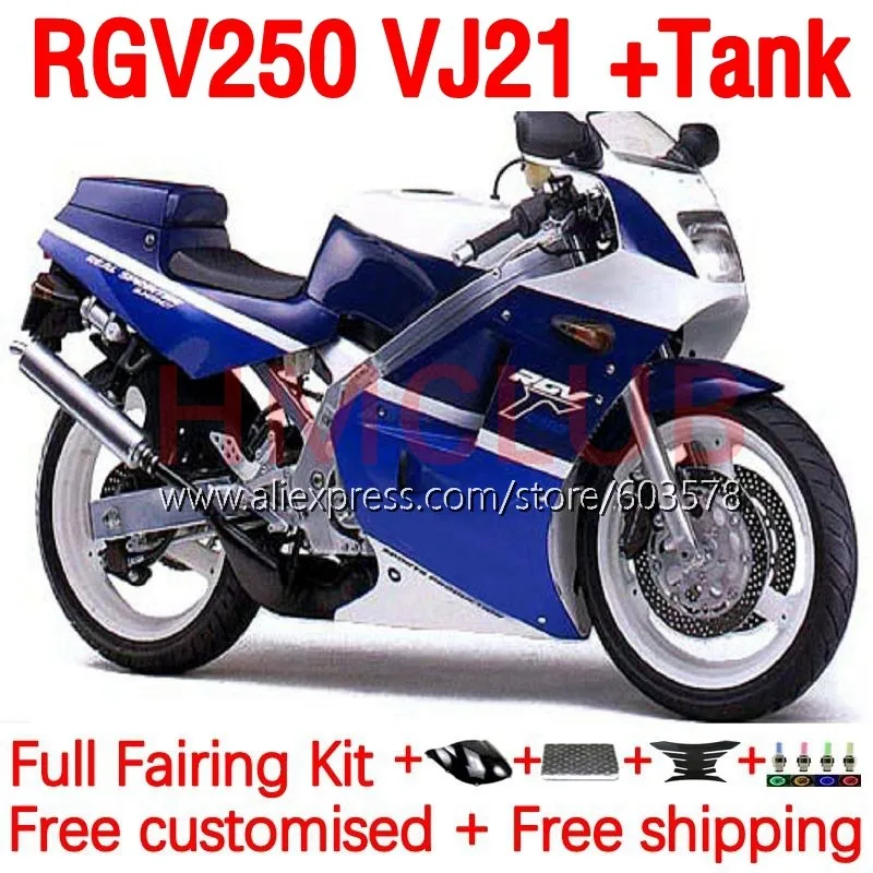 Body+Tank For SUZUKI RGV250 SAPC VJ21 RGVT-250 RGVT RGV 250 RGVT250 blue white 88 89 VJ 21 RGV-250 1988 1989 Fairings 182No.22
Body+Tank For SUZUKI RGV250 SAPC VJ21 RGVT-250 RGVT RGV 250 RGVT250 blue white 88 89 VJ 21 RGV-250 1988 1989 Fairings 182No.22