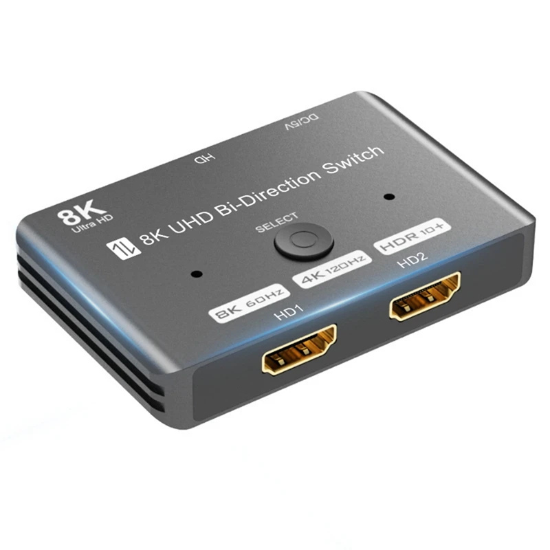 HDMI-совместимый переключатель 8K UHD 2 в 1 выход/Двунаправленный 48 Гбит/с переключатель с поддержкой 8K @ 60 Гц 4K @ 120 Гц
HDMI-совместимый переключатель 8K UHD 2 в 1 выход/Двунаправленный 48 Гбит/с переключатель с поддержкой 8K @ 60 Гц 4K @ 120 Гц