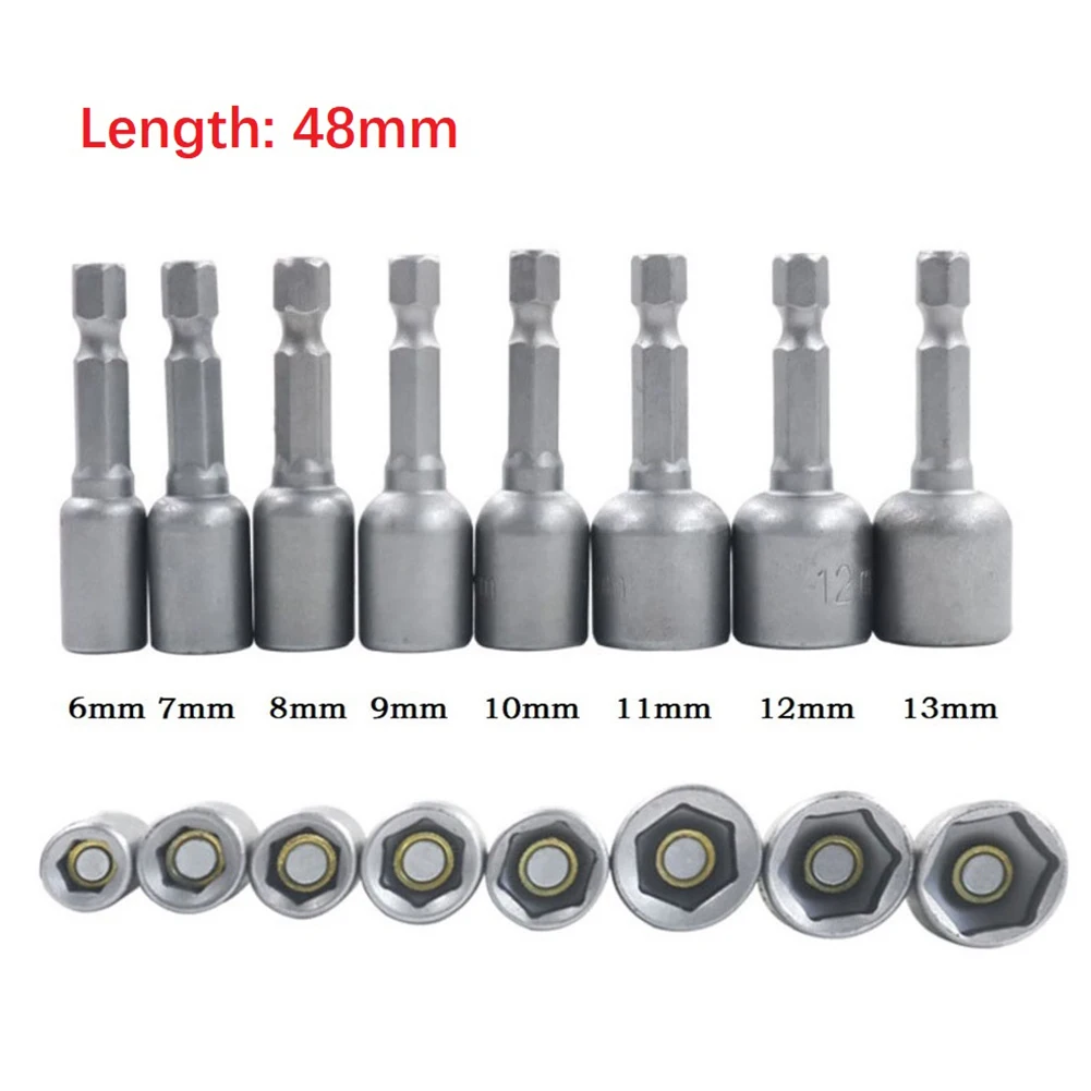 6/7/8/9/10/11/12/13mm Impact Socket Magnetic Nut Screwdriver 6.35mm / 1/4" Hex Shank Electric Drill Bit Socket Hexagon Wrench
6/7/8/9/10/11/12/13mm Impact Socket Magnetic Nut Screwdriver 6.35mm / 1/4" Hex Shank Electric Drill Bit Socket Hexagon Wrench