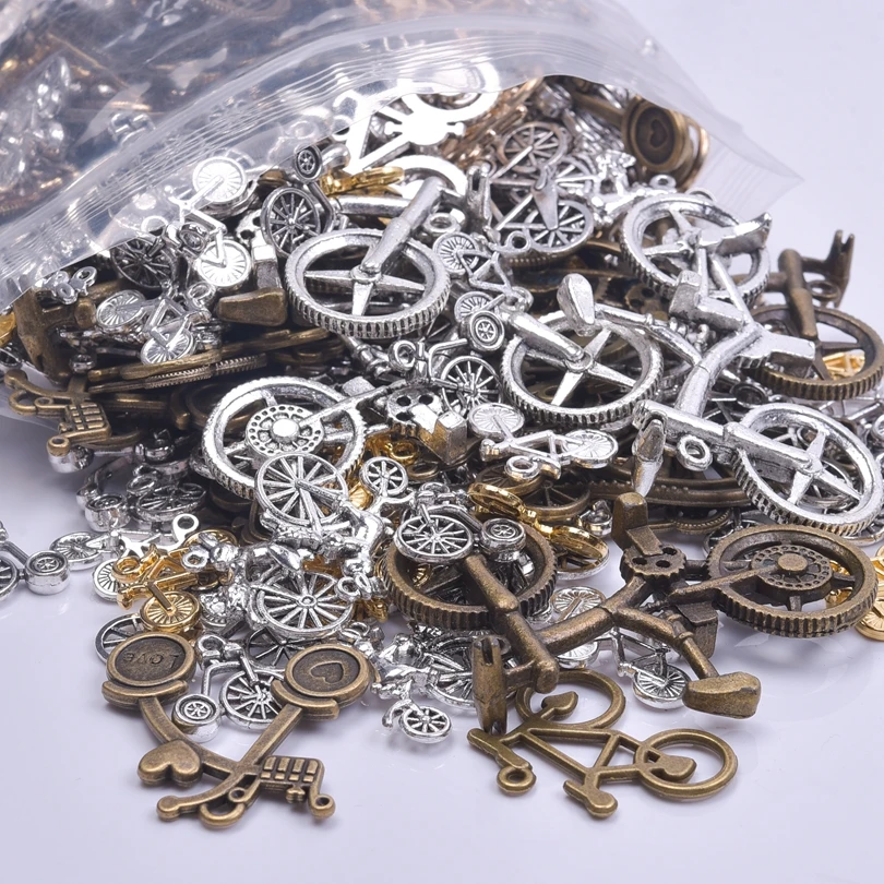 

Steampunk Metal Bike Antique Bronze Accessories Bulk Charms For Jewelry Making Alloy Pendant DIY Necklace Earrings Supplies