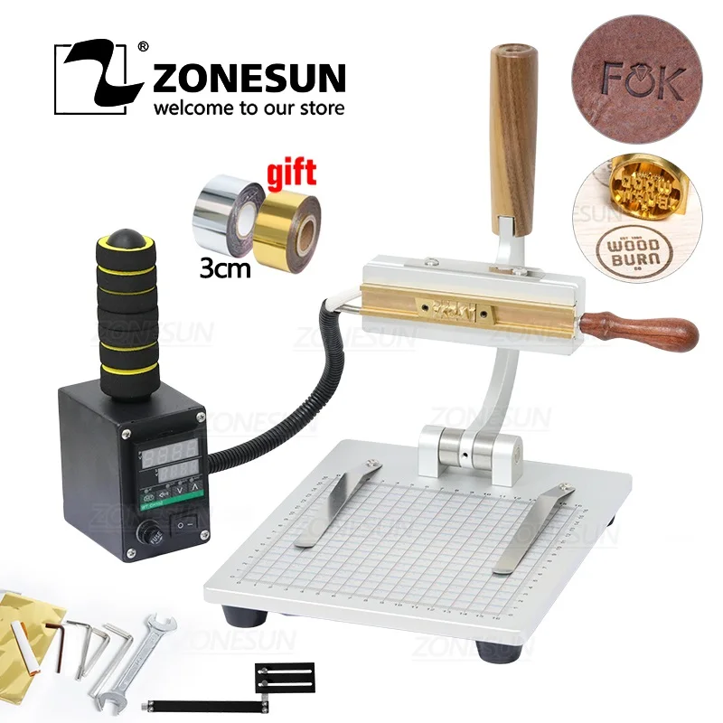 ZONESUN Custom Logo Brass Mold Leather Hot Stamping Foil Machine Heat Press embossing boring Machine Boring
ZONESUN Custom Logo Brass Mold Leather Hot Stamping Foil Machine Heat Press embossing boring Machine Boring