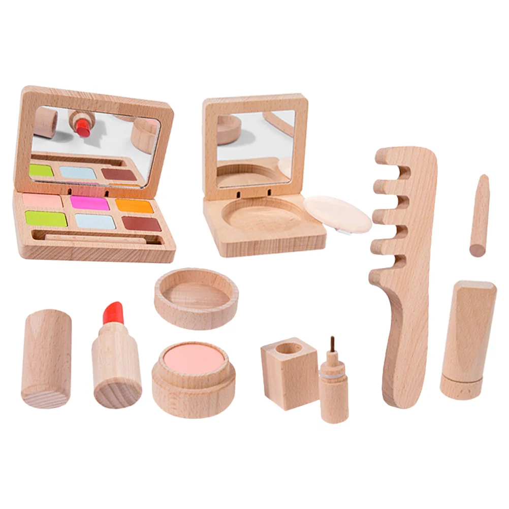 

1 Набор деревянных игрушечных салонов красоты для девочек, игрушки для макияжа, детский макияж, ролевые детские игрушки