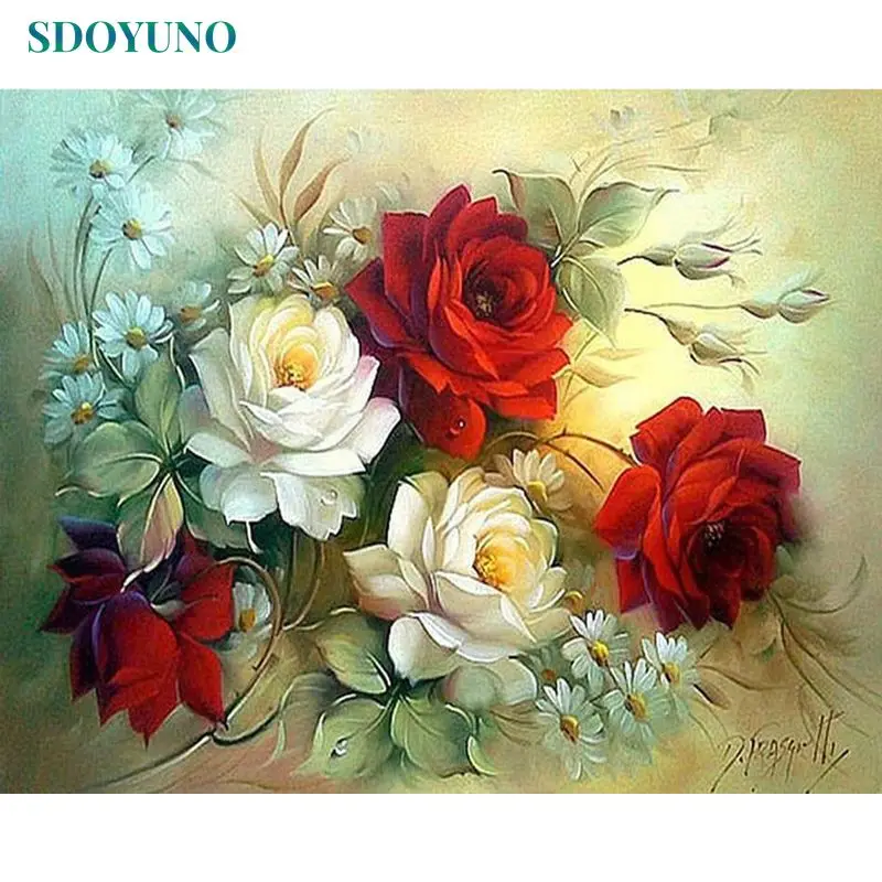 SDOYUNO DIY Diamond Painting Rose flower Cross Stitch AB Diamond Kit Flower Diamond Embroidery Mosaic Art Rhinestone Home Decor
SDOYUNO DIY Diamond Painting Rose flower Cross Stitch AB Diamond Kit Flower Diamond Embroidery Mosaic Art Rhinestone Home Decor