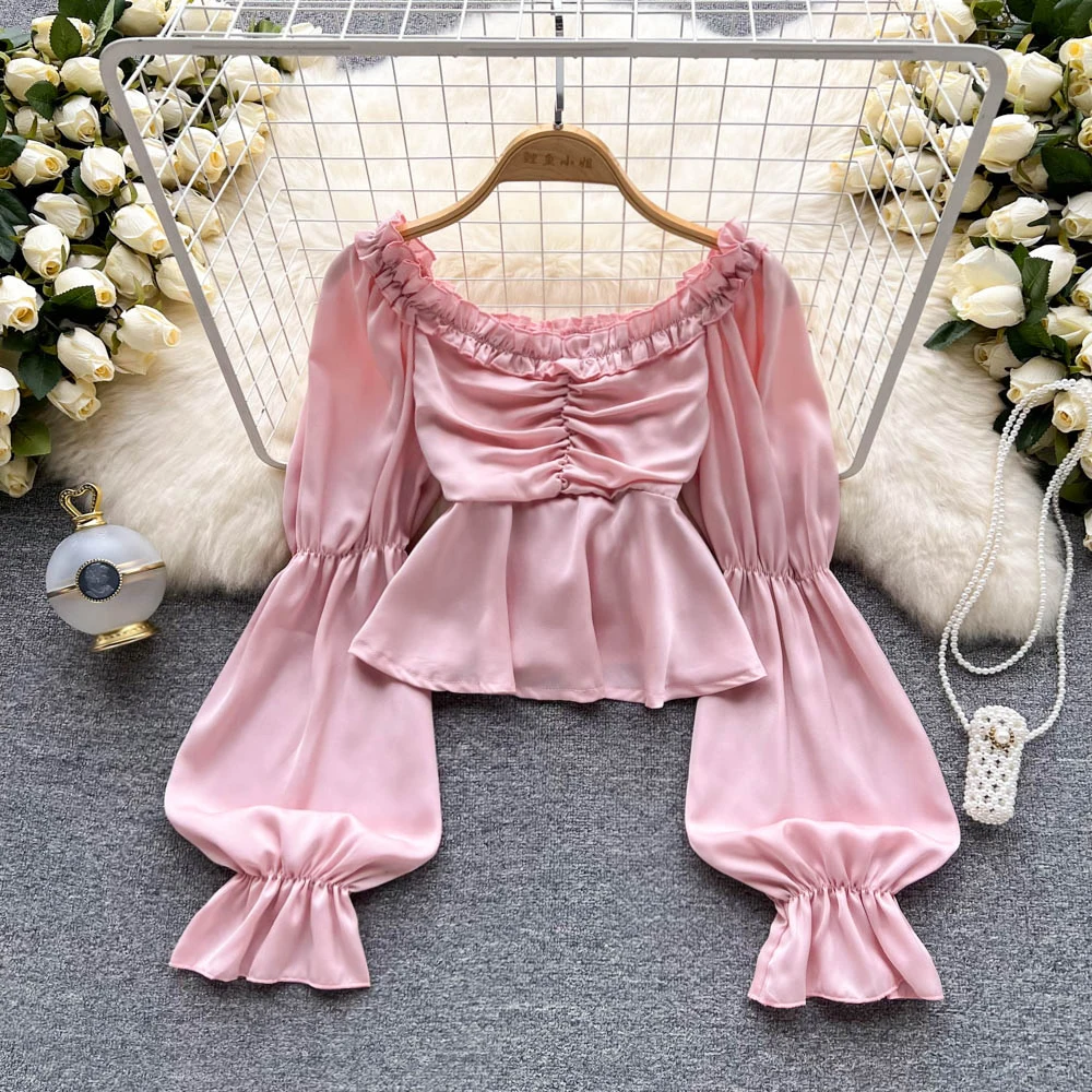Summer 2022 New Short Lotus Root Sleeve One Shoulder Sweet Temperament Shirt
Summer 2022 New Short Lotus Root Sleeve One Shoulder Sweet Temperament Shirt