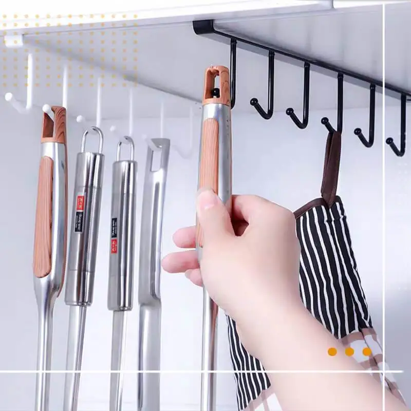 Iron 6 Hooks Storage Shelf Wardrobe Cabinet Metal Under Shelves Mug Cup Hanger Bathroom Kitchen Organizer Hanging Accessories
Iron 6 Hooks Storage Shelf Wardrobe Cabinet Metal Under Shelves Mug Cup Hanger Bathroom Kitchen Organizer Hanging Accessories