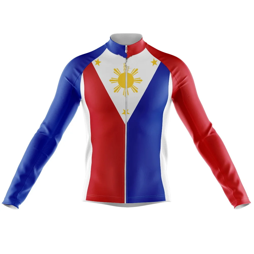

SPRING SUMMER PHILIPPINES NATIONAL TEAM ONLY LONG SLEEVE ROPA CICLISMO CYCLING JERSEY CYCLING WEAR SIZE XS-4XL