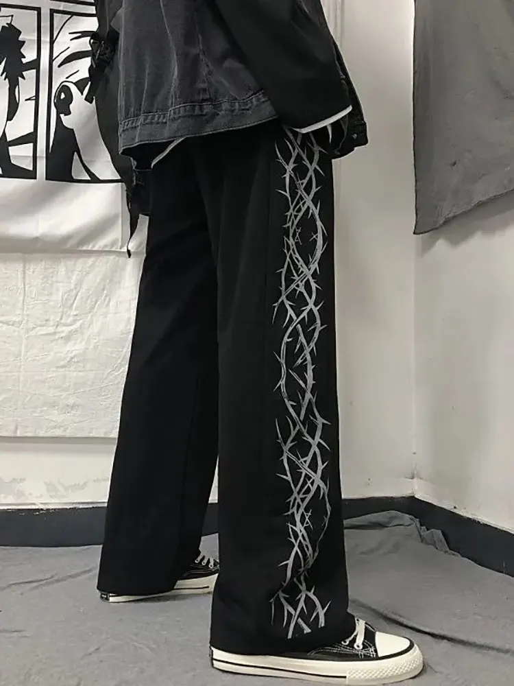 Casual Pants Men High Waist Side Embroidered Trousers Women Loose Harajuku Fashion Straight Pants Couple Unisex Spring Trend2022
Casual Pants Men High Waist Side Embroidered Trousers Women Loose Harajuku Fashion Straight Pants Couple Unisex Spring Trend2022
