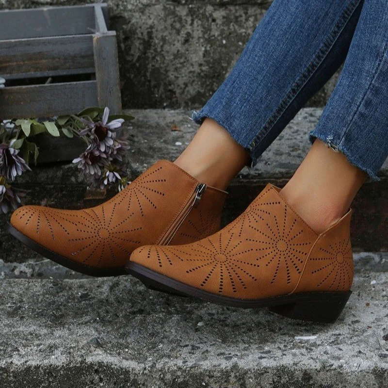 Women's Boots 2022 Autumn and Winter Boots of Women Fashion Brown Boots Zip Shoes Low-heeled Round Head Bare Boots Rome Style
Women's Boots 2022 Autumn and Winter Boots of Women Fashion Brown Boots Zip Shoes Low-heeled Round Head Bare Boots Rome Style