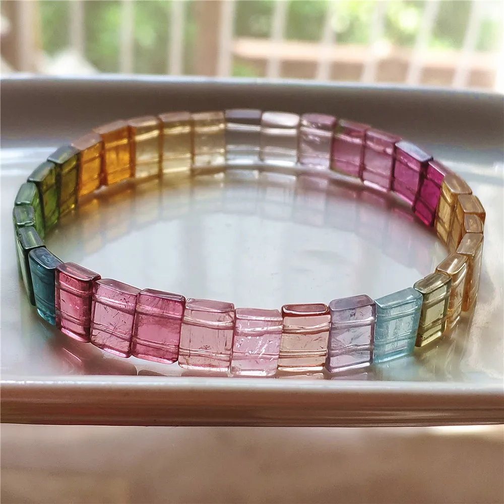 Natural Colorful Tourmaline Clear Rectangle Beads Bracelet Red Blue Tourmaline 9x4mm Brazil Women Men Jewelry AAAAAAA
Natural Colorful Tourmaline Clear Rectangle Beads Bracelet Red Blue Tourmaline 9x4mm Brazil Women Men Jewelry AAAAAAA