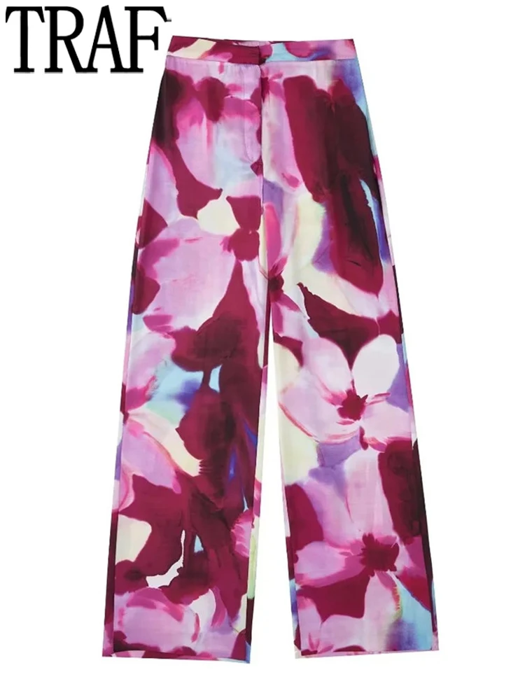 TRAF Printed Satin Pants Women High Waist Office Pants Woman Elegant Women's Pants Sets Streetwear Formal Trousers Female Suit
TRAF Printed Satin Pants Women High Waist Office Pants Woman Elegant Women's Pants Sets Streetwear Formal Trousers Female Suit