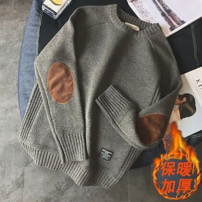 Retro pullover sweater men's patch stitching contrast thickened round neck sweater men's
Retro pullover sweater men's patch stitching contrast thickened round neck sweater men's