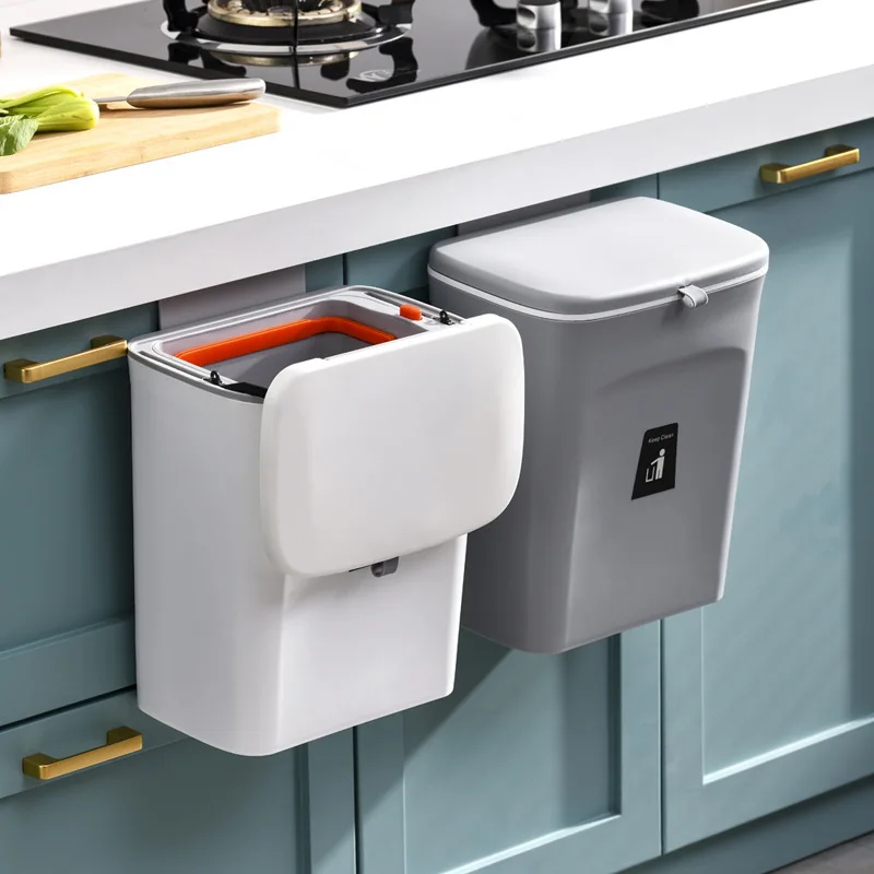 7/9L Hanging Trash Can For Kitchen Large Capacity Kitchen Recycling Garbage basket Bathroom Wall Mounted Trash Bin with lid
7/9L Hanging Trash Can For Kitchen Large Capacity Kitchen Recycling Garbage basket Bathroom Wall Mounted Trash Bin with lid
