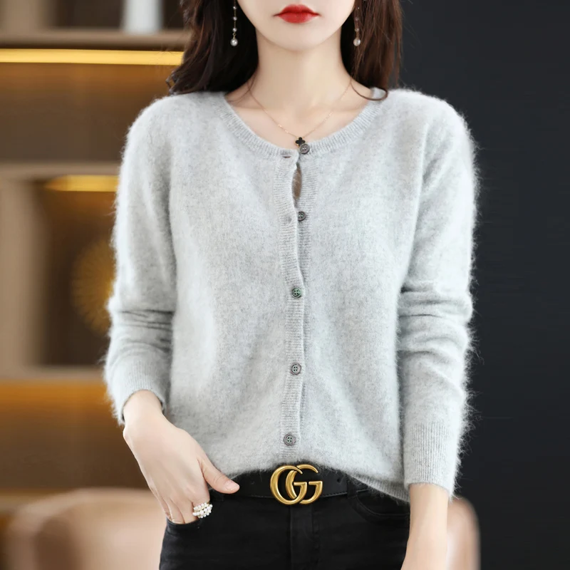 Hot Sale Ladies Crew Neck Knit 100% Pure Mink Fleece Cardigan Sweater Long Sleeve Knit Fashion Warm Mink Fleece Jacket Sweater
Hot Sale Ladies Crew Neck Knit 100% Pure Mink Fleece Cardigan Sweater Long Sleeve Knit Fashion Warm Mink Fleece Jacket Sweater