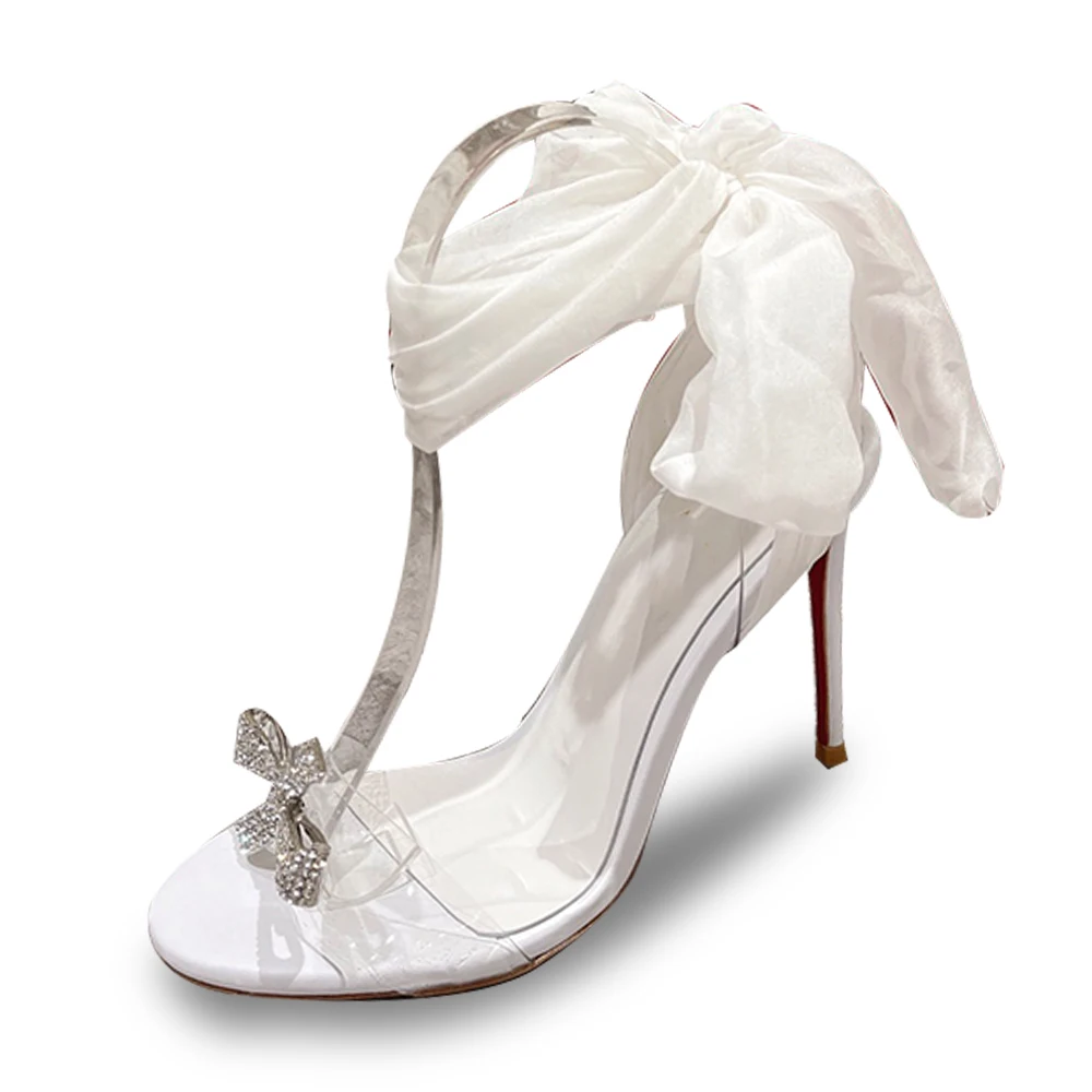 Luxury Design Crystal Bowknot Sandals High Heels Red Bottom Open Toe Satin Ribbon Stiletto Heels Sexy Women Party Dress Shoes
Luxury Design Crystal Bowknot Sandals High Heels Red Bottom Open Toe Satin Ribbon Stiletto Heels Sexy Women Party Dress Shoes