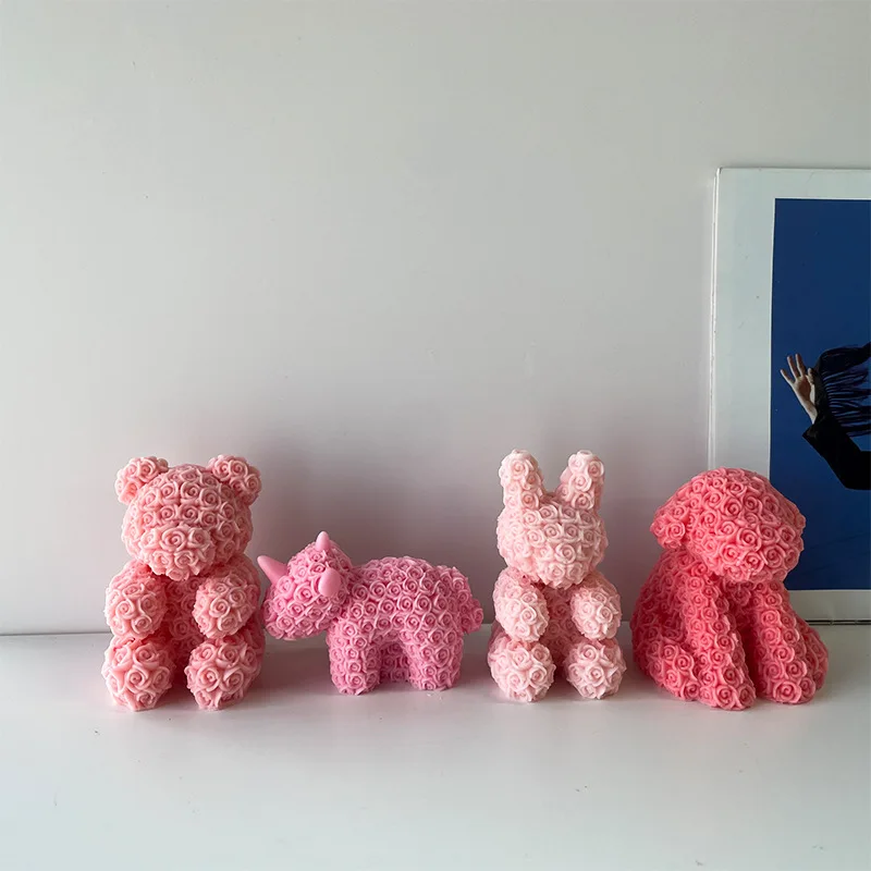 Rose Bunny Silicone Molds 3D Bear Bunny Animals Scents Candle Mold DIY Candle Making Supplies Luxury Unique Wedding Gift
Rose Bunny Silicone Molds 3D Bear Bunny Animals Scents Candle Mold DIY Candle Making Supplies Luxury Unique Wedding Gift