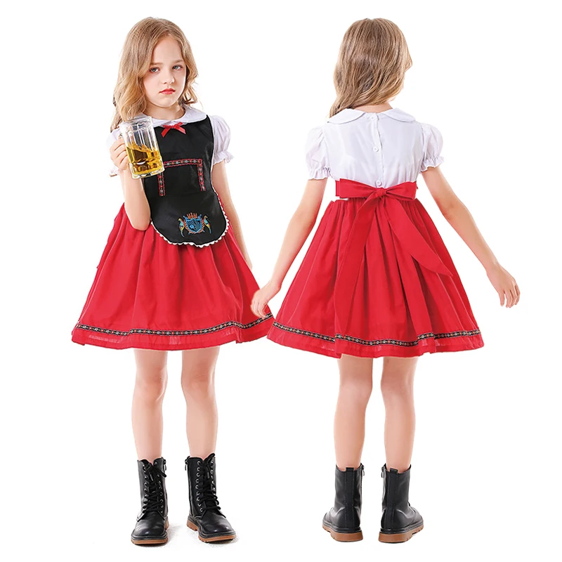 

Детское платье на Октоберфест, традиционный баварский дирндл, пивное платье для девушек, косплей-костюм горничной, причудливое платье на Хэллоуин