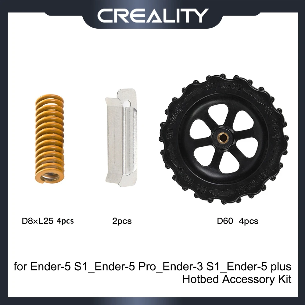 CREALITY Hotbed Accessory Kit Includes Clips Leveling Nut Mould Springs for Ender-5 S1/Ender-5 Pro/Ender-3 S1/Ender-5 Plus
CREALITY Hotbed Accessory Kit Includes Clips Leveling Nut Mould Springs for Ender-5 S1/Ender-5 Pro/Ender-3 S1/Ender-5 Plus